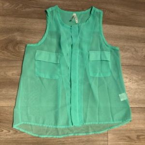 Truth NYC Mint Green Sheer Blouse